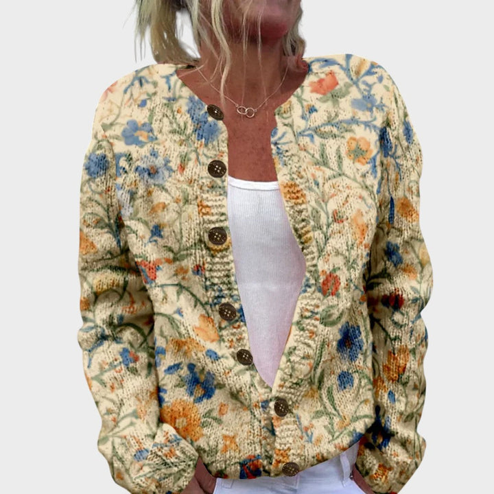 Cláudia - Efterårs Floral Cardigan
