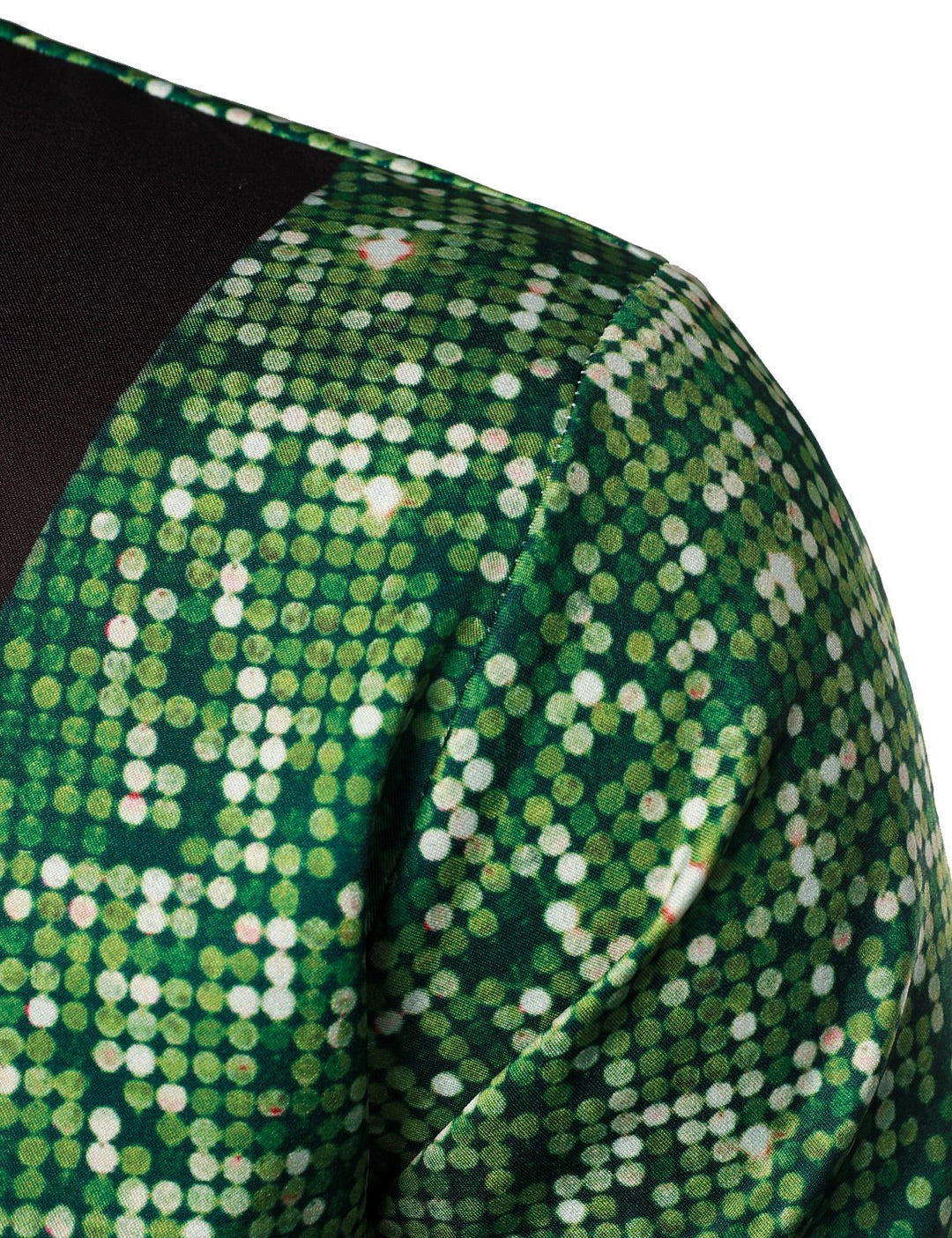 Vyriški žali ilgarankoviai marškiniai su linksmu kalėdiniu eglutės kostiumo raštu ir sagomis