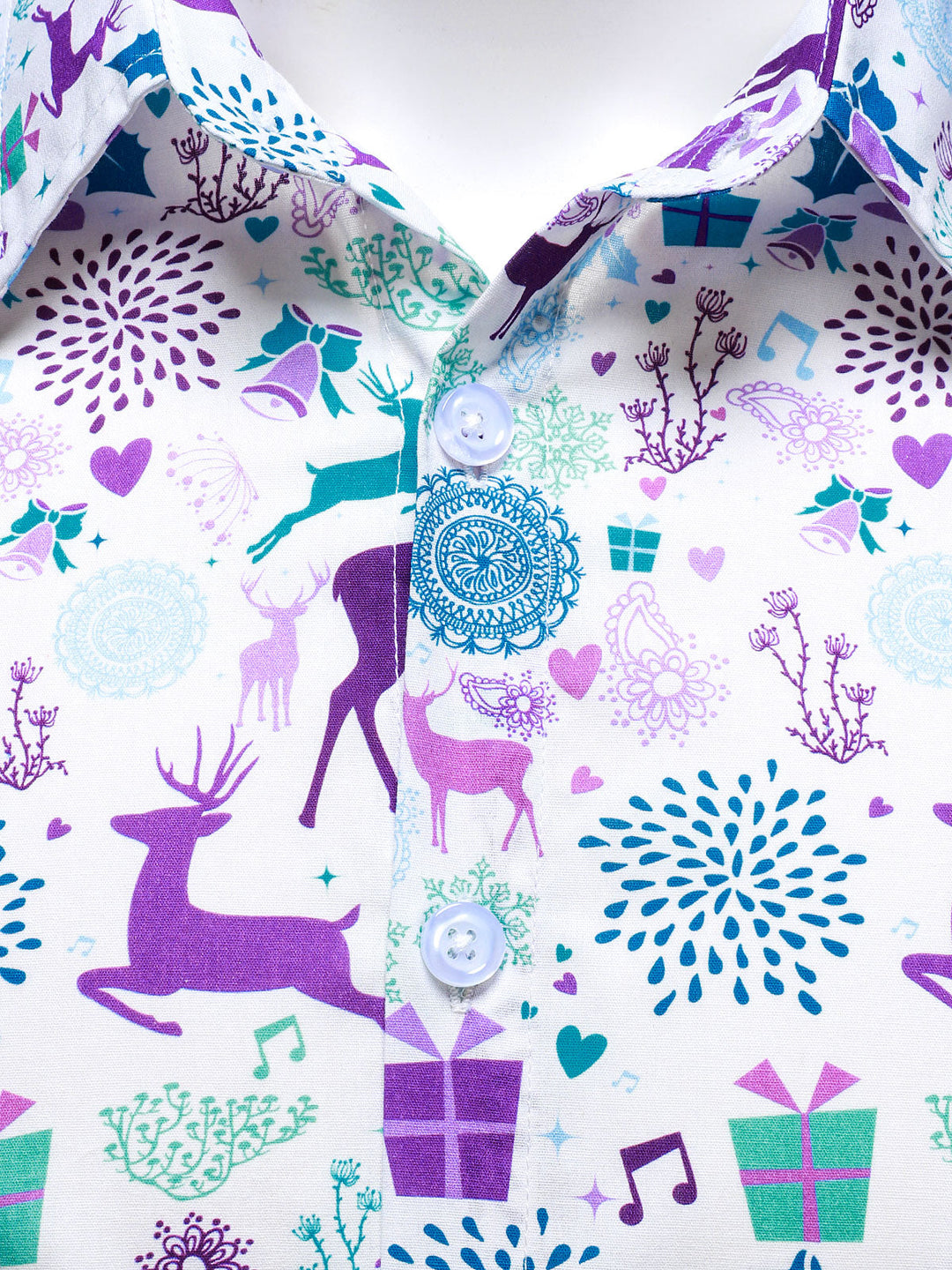 Vyriški šventiniai marškiniai su kalėdiniu elnių raštu