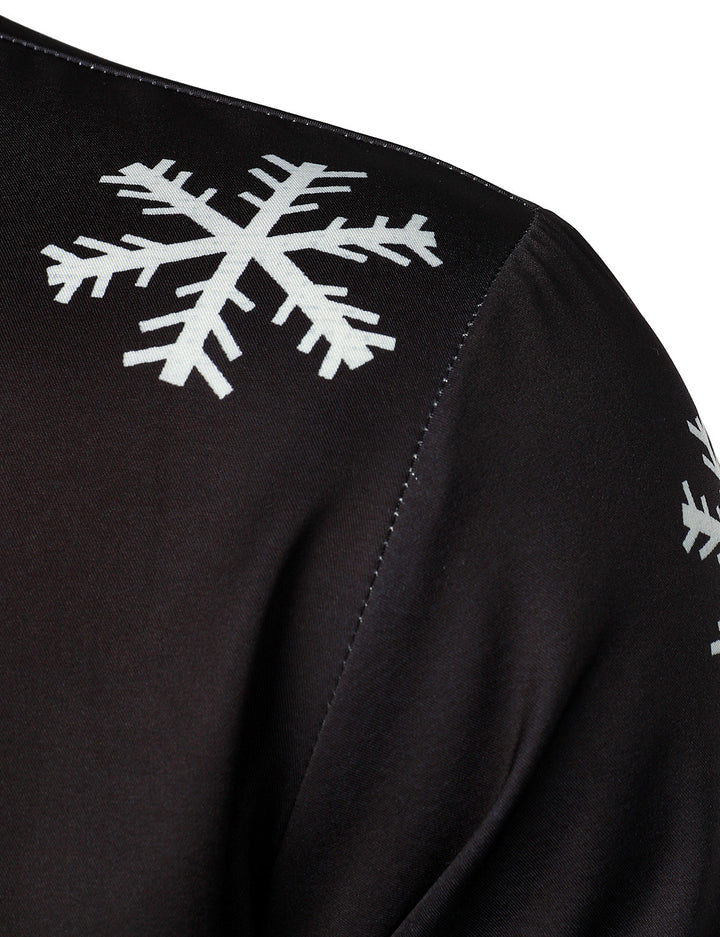 Vyriški ilgarankoviai marškiniai su Kalėdų Senelio dizainu ir sagomis