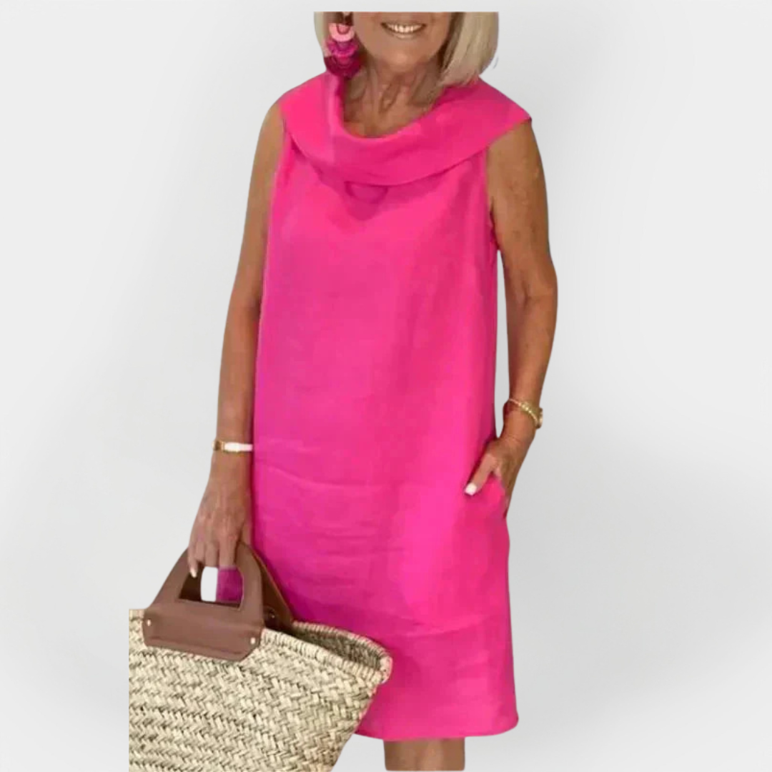 Su Kryžmine Apykakle Suknelė