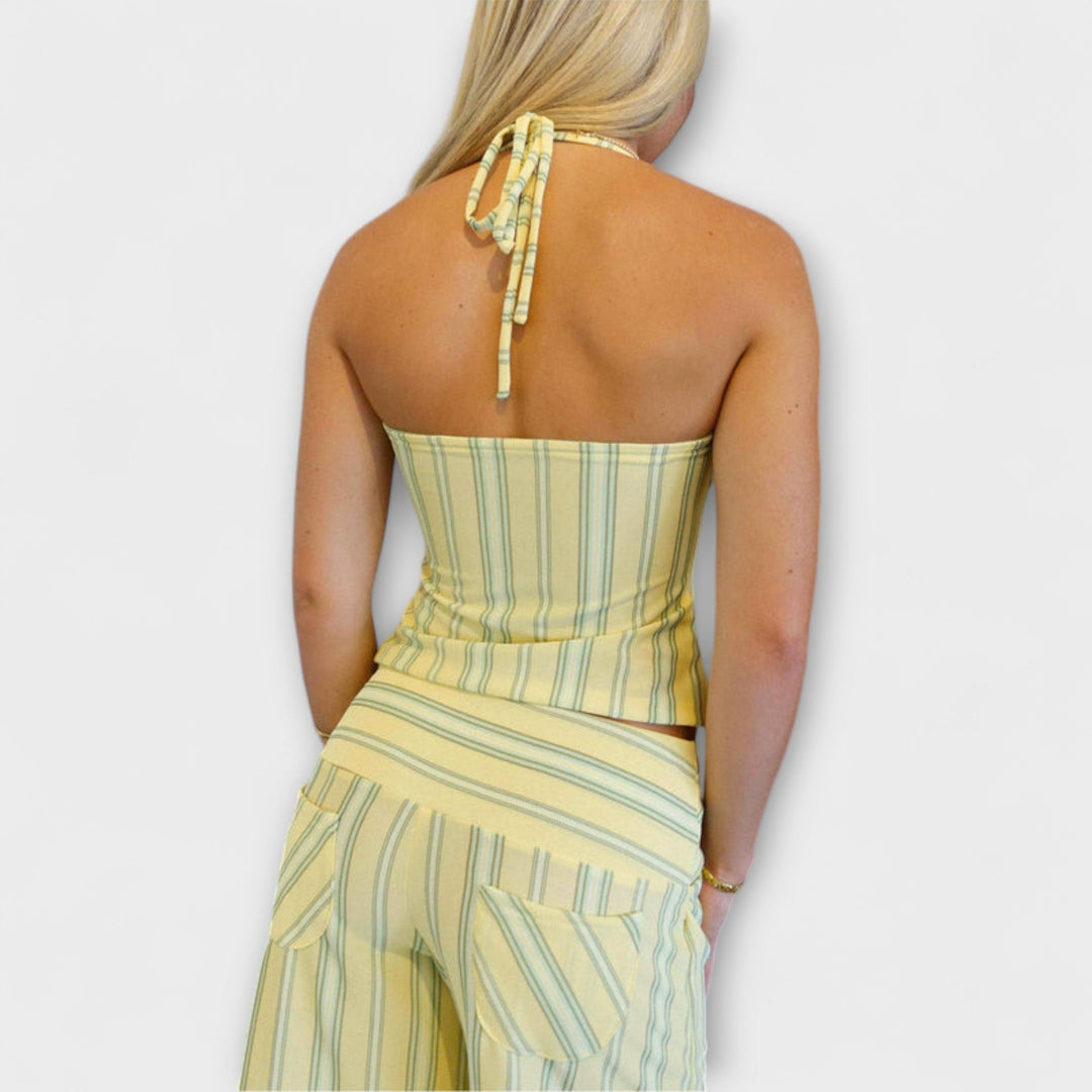 Anastasia - Klasikinis dryžuotas kelnių komplektas