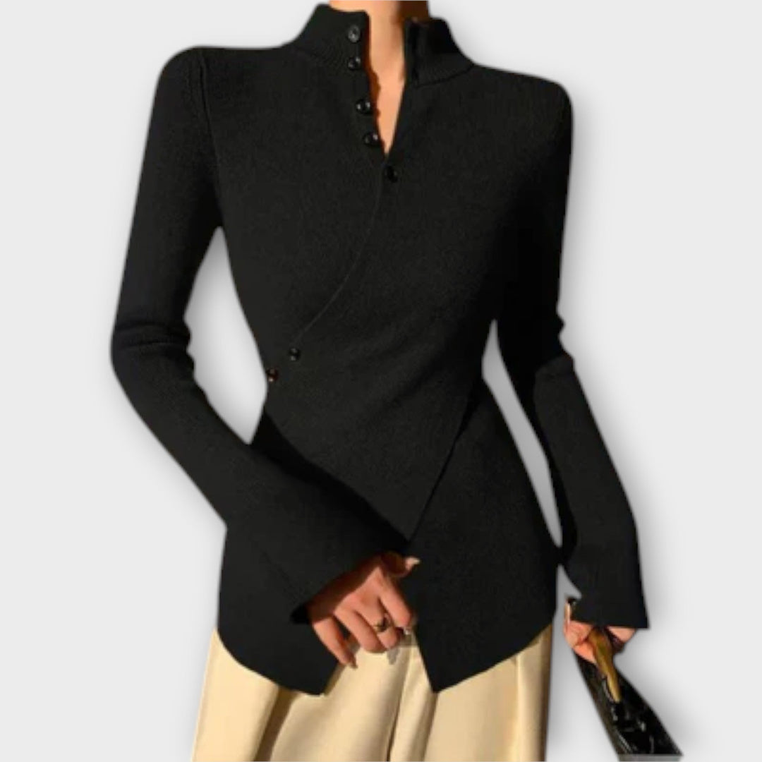 Michiko – Elegantiškas Slim Fit Megztinis T-shirt