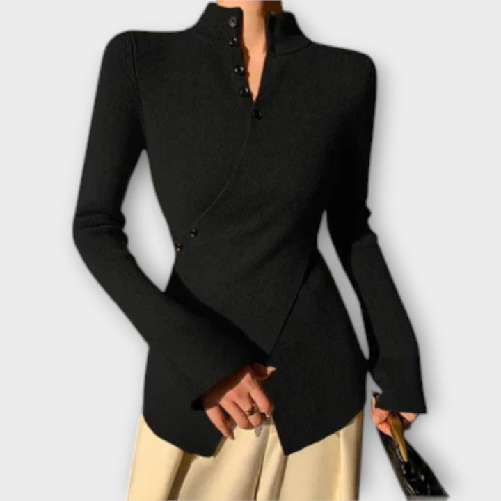 Michiko – Elegantiškas Slim Fit Megztinis T-shirt