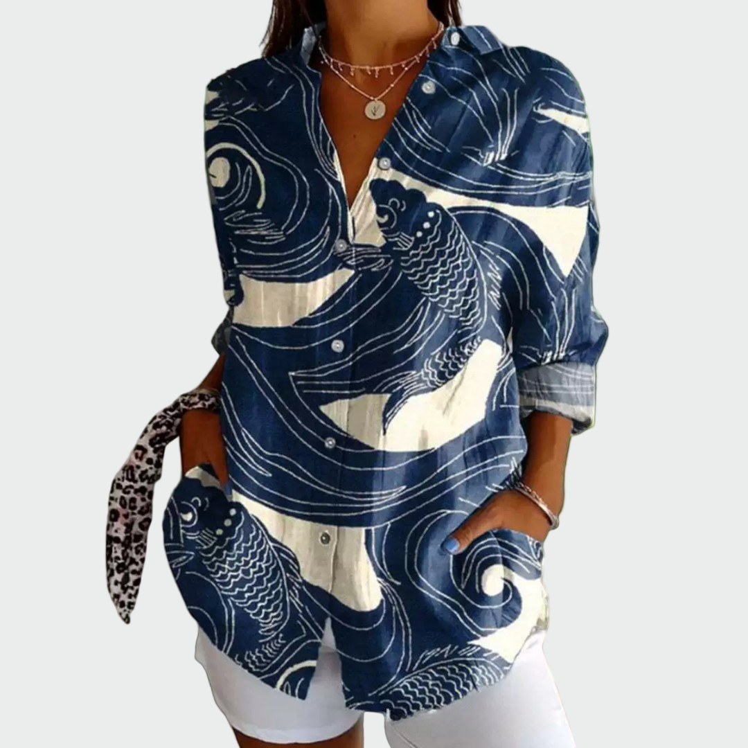 Stilinga gėlių raštuota palaidinė