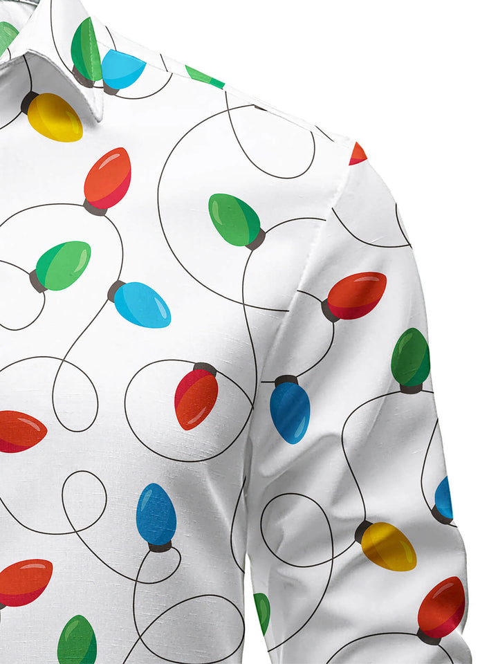 Vyriški ilgarankoviai marškiniai su kalėdinėmis lemputėmis