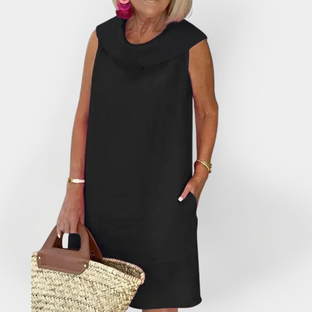 Su Kryžmine Apykakle Suknelė