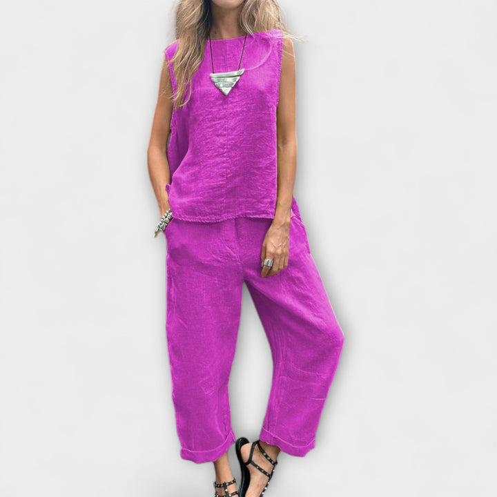 Jennifer - Atsipalaidavęs medvilnės-lino komplektas