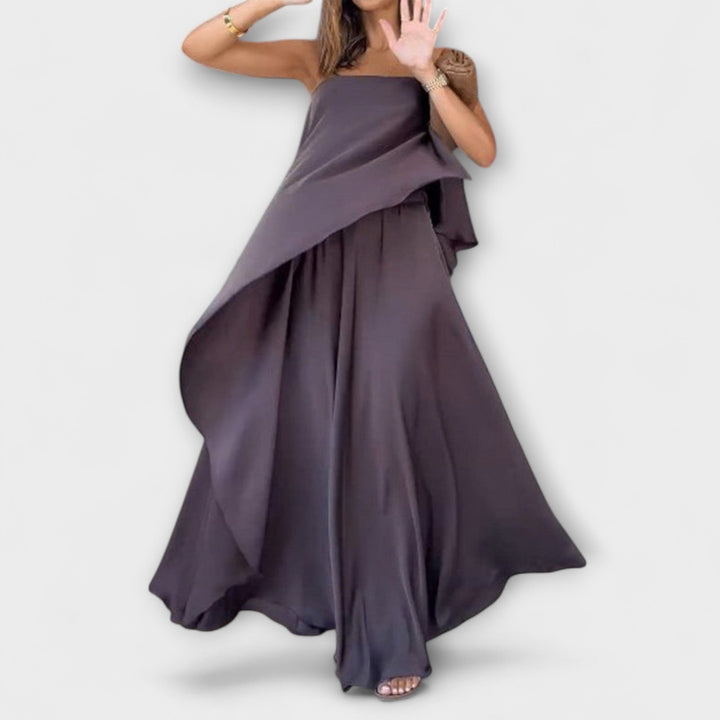 Ruby - Stilingas be rankovių bandeau topas ir sijonas