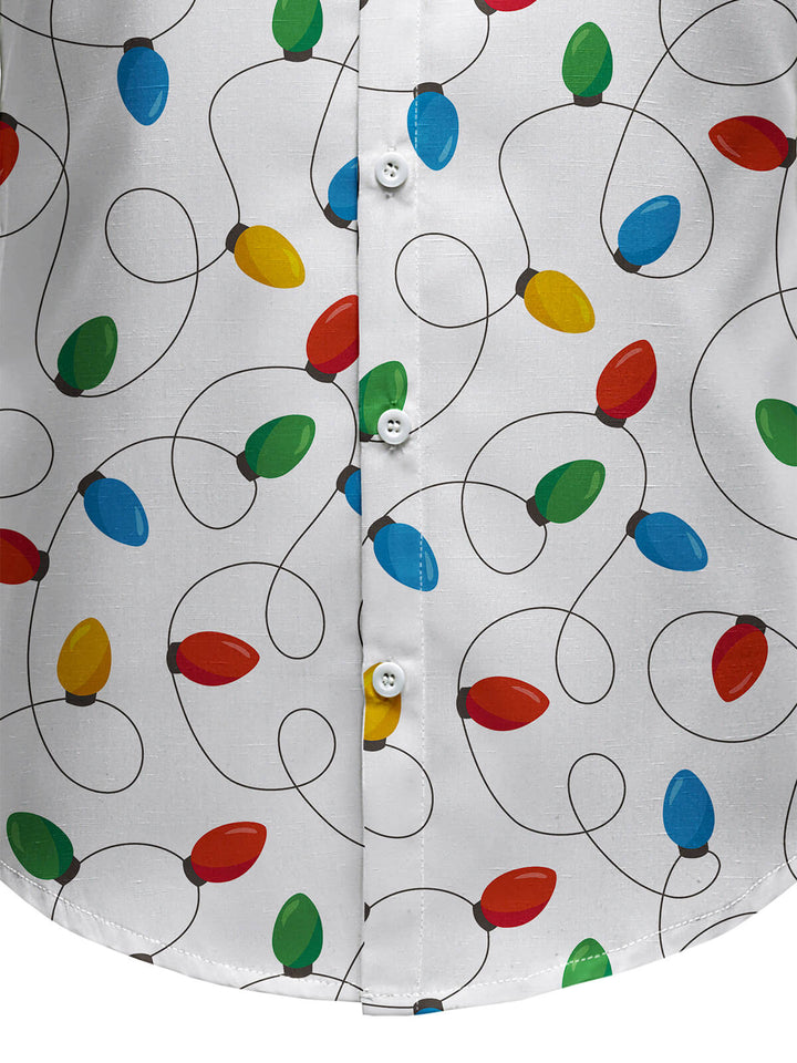 Vyriški ilgarankoviai marškiniai su kalėdinėmis lemputėmis