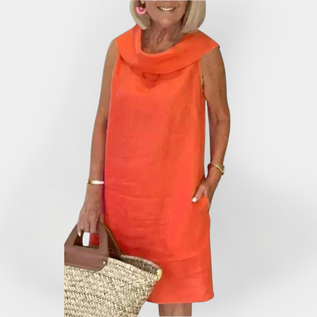 Su Kryžmine Apykakle Suknelė