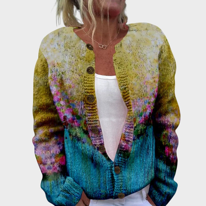 Rita - Rudens Blomster Kardigan