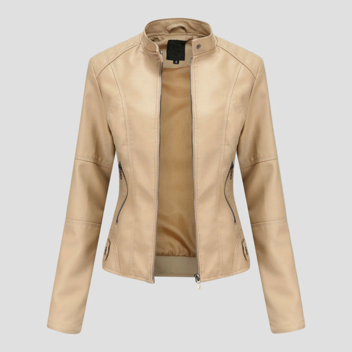 Skaistė- Elegantiškas odinis paltas