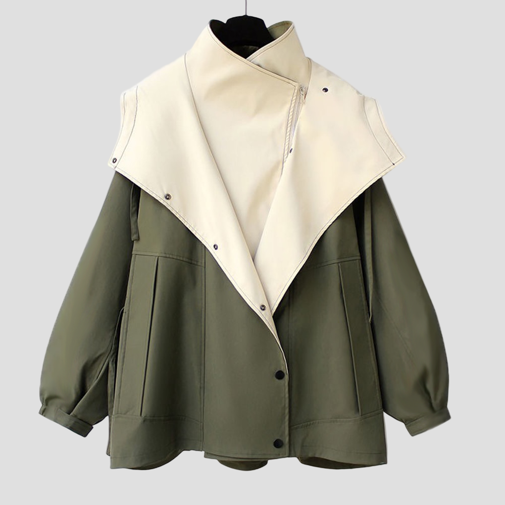 Aistė- Modernus dviejų spalvų paltas