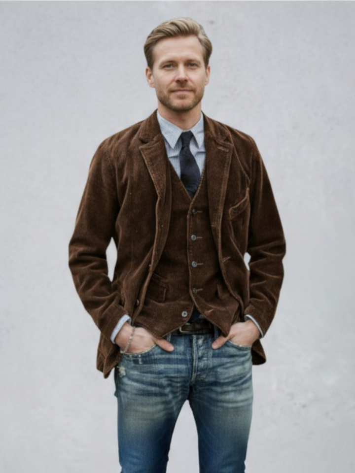 Radek™ | Vintage stiliaus striukė ir liemenė