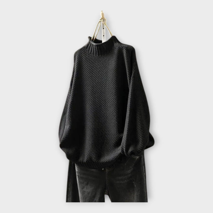 Pletenas megztinis su aukštu kaklu