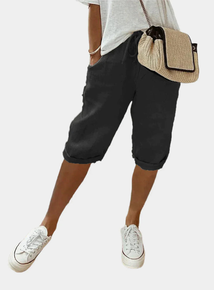 Stilingos Moteriškos Lino Kelnės