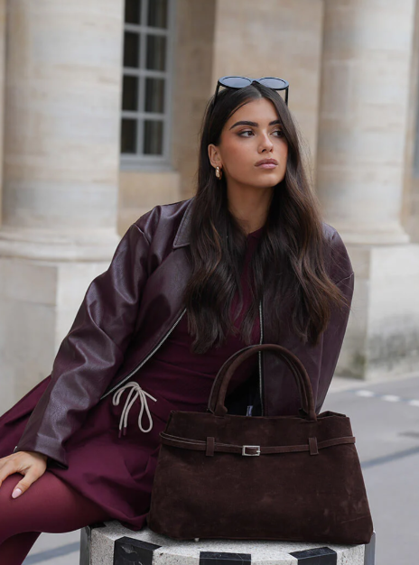 Amalia - Aksominė odinė rankinė