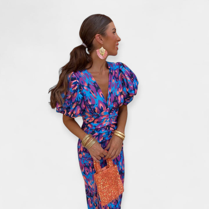 Suknelė su Rankovėmis ir Volanais