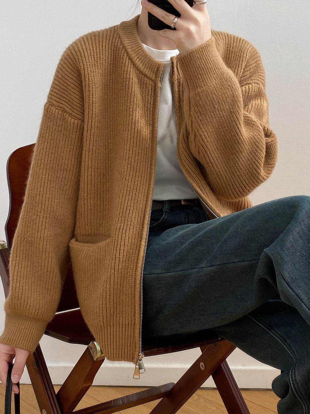 Elodie - Apvalaus Kaklo Megztinis