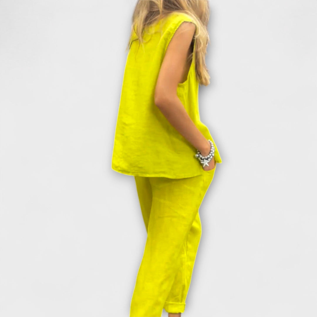 Jennifer - Atsipalaidavęs medvilnės-lino komplektas