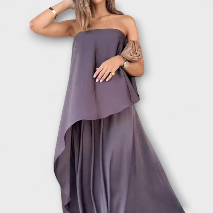 Ruby - Stilingas be rankovių bandeau topas ir sijonas