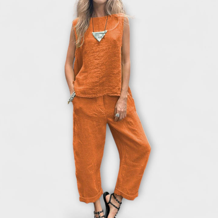 Jennifer - Atsipalaidavęs medvilnės-lino komplektas