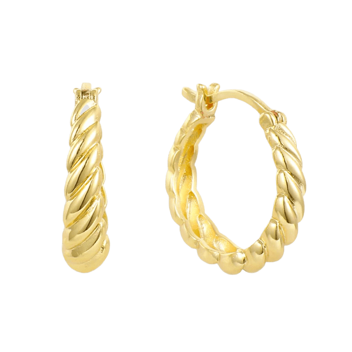 Suapvalinti auskarai su sukimo stiliumi