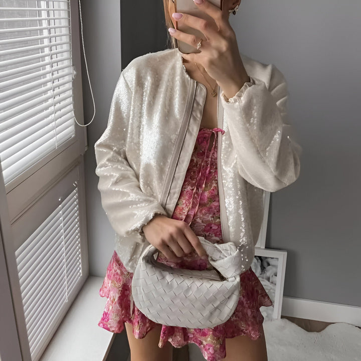 Journi - Elegantiškas Pailletten stiliaus paltas